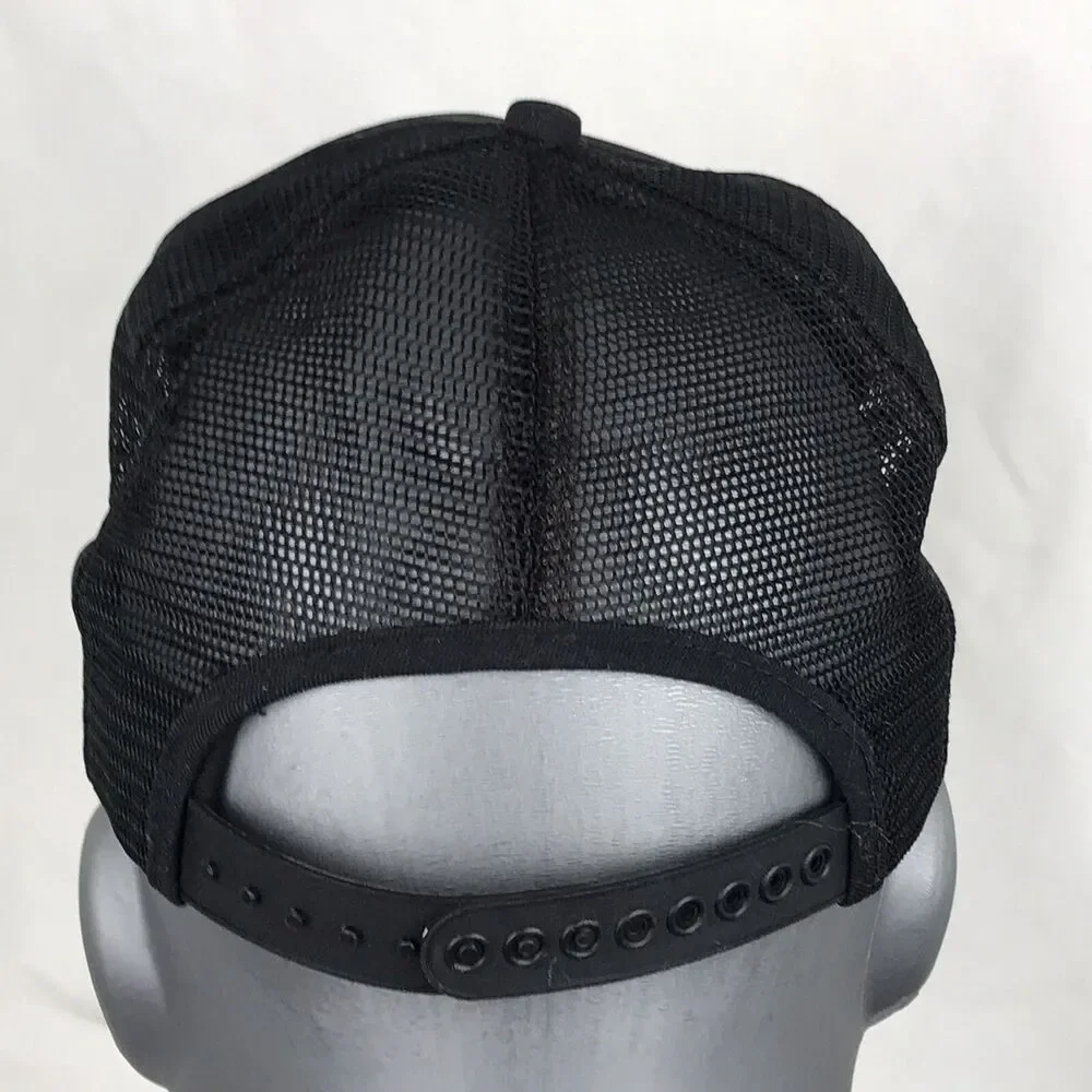 NRA Vintage Hat Cap Black Gold K-Products Made in USA Trucker Embroidered